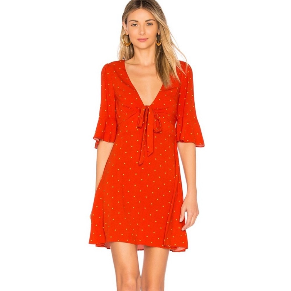 Free People All Yours Polka Dot Tie Front Dress 2